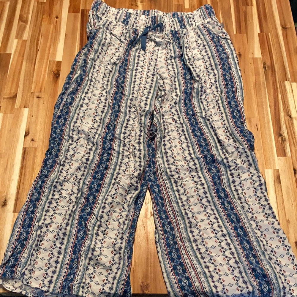 Lane Bryant Casique Boho Wide Leg Ankle Pajama Pants 14/16